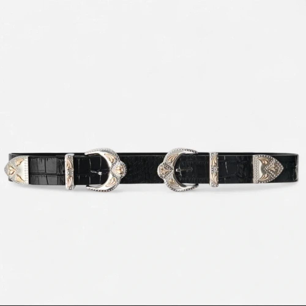 MAJE
NWOT- Western Double Buckle Leather Belt Sz 2 - Picture 1 of 3